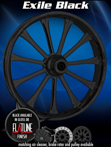 RC Components Black Billet Motorcycle / Cruiser Rims - 1(509)466-3410